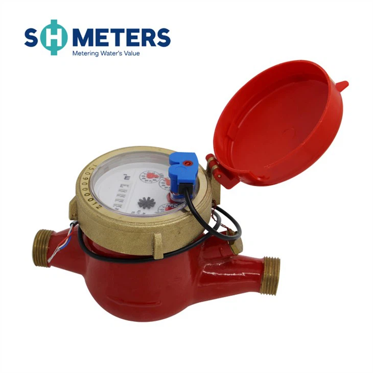 City Outside House Commercial Multi Jet Hot Water Meter Brass Body
