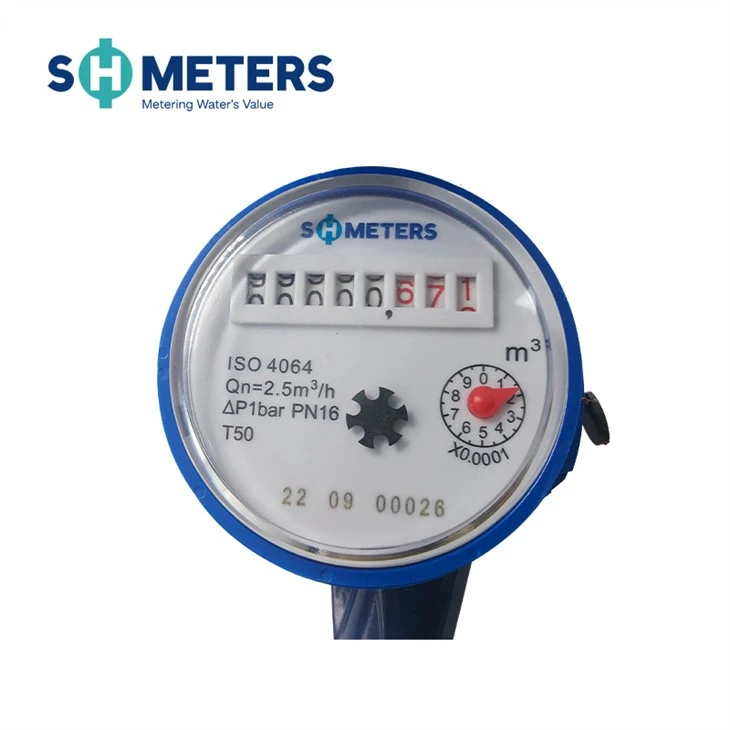 Small Size Screw Type Water Meter Flow Meters Single Jet Water Meter For Housing
